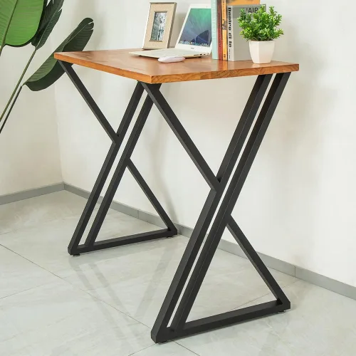 Vista 9 de Patas triangulares de metal de 28 pulgadas, base de escritorio resistente para bricolaje Heavy-duty Carbon Steel, Matte Black Finish