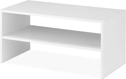 Vista 8 de Whitmor - Estante para zapatos apilable de madera con 2 estantes, nogal, 61 centímetros, paquete de 2