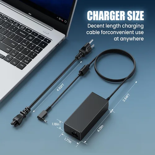 Vista 8 de VUOHOEG - Cargador para laptop de 65 W compatible con Acer Aspire S7 S5 S3-391, R13 R7-371T, R15 R5-471T, P3-131, V3-371, Iconia W700 - Adaptador