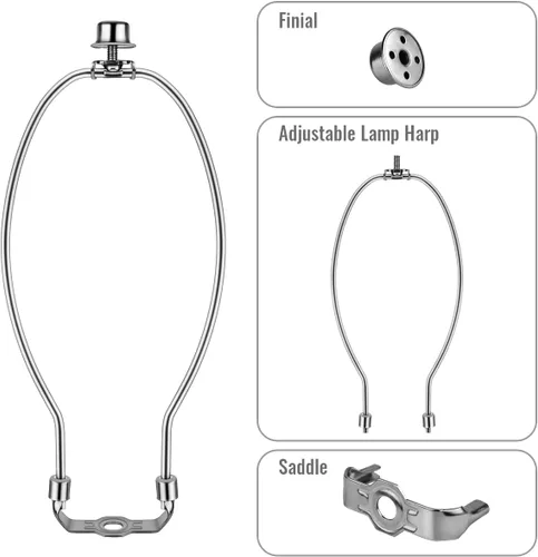 Vista 5 de 2 soportes de arpa de 7 pulgadas para lámpara desmontable, accesorios de iluminación de bricolaje resistentes para lámparas de pie y remates