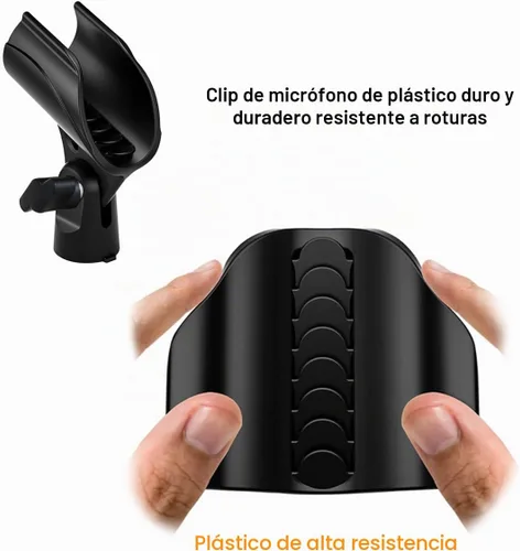 Vista 7 de 2 piezas de clip universal para micrófono, soporte ajustable para clip de micrófono para soporte de micrófono, viene con adaptador de tornillo macho