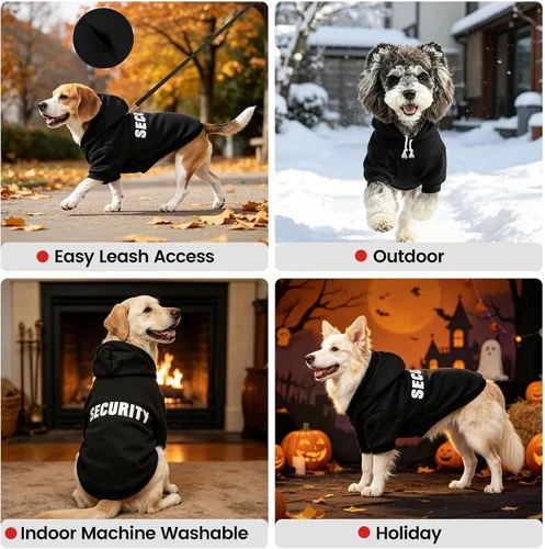 Vista 5 de BINGPET - Sudaderas con capucha de seguridad para perros, suéter para cachorros, abrigos para perros para clima frío, suéter con capucha de forro #1