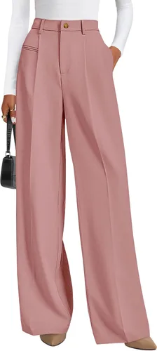 Vista 17 de PRETTYGARDEN Pantalones de vestir de trabajo de pierna ancha a medida para Negro