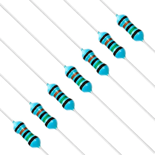 Vista 29 de Chanzon 100 piezas 1 Ω ohm Resistencia 1/4 W (0.25 W) Resistencia fija de película metálica 0.01 ±1% Tolerancia 1R MF Resistencias de agujero