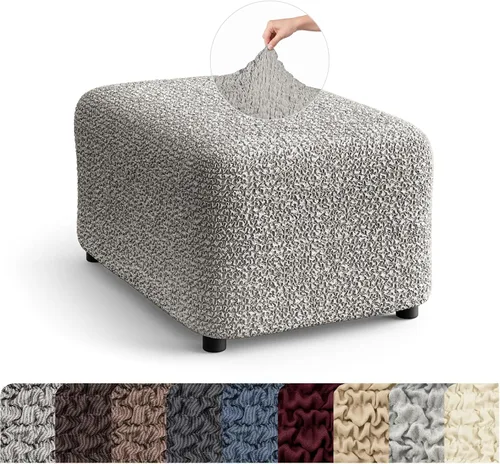 Vista 15 de PAULATO BY GA.I.CO. Funda otomana – Funda para taburete – Funda de puf – Funda de tela de poliéster suave – 1 pieza de forma elástica y elegante