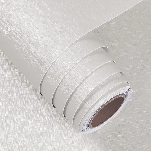 Vista 15 de FunStick - Papel pintado de lino con textura de pasto crema blanco, autoadhesivo, extraíble, de 12"x200", para paredes, armarios, cómodas, muebles