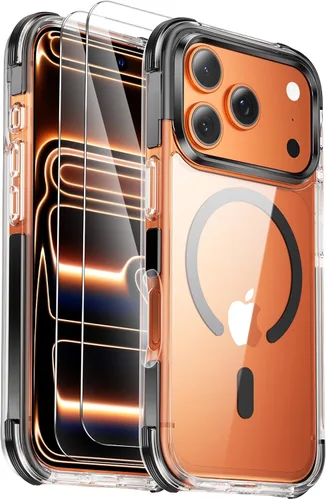 Vista 8 de Funda para iPhone Air [compatible con MagSafe] [2 protectores de pantalla] [prueba de caídas de grado militar] Funda magnética resistente