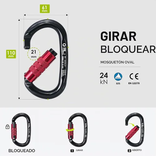 Vista 7 de GM CLIMBING Kit de polea de tendido de enganche para sistema de escalada de cuerda doblada, unidad básica de transporte general, buje de polea