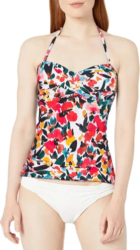 Vista 3 de Anne Cole Sunset Floral Twist Front Bandeaukini Swim Top