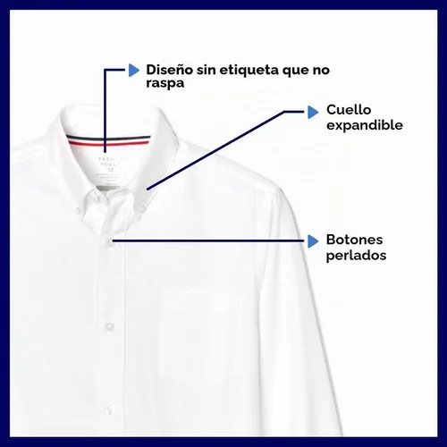 Vista 6 de French Toast Camisa de vestir para varón, Oxford, de mangas cortas (estándar y husky)