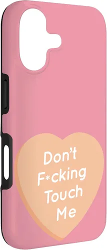 Vista 3 de Don't F Touch Me - Carcasa para iPhone 17, diseño de texto de corazón