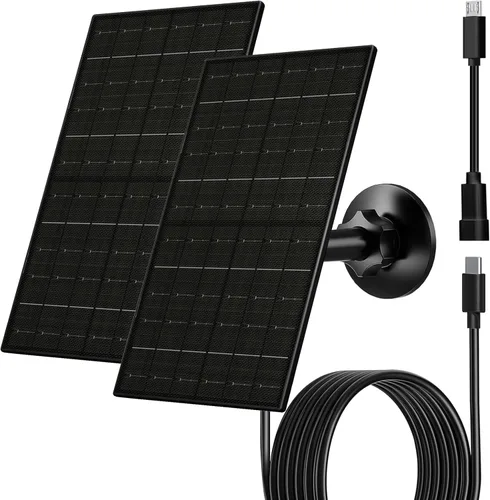 Vista 15 de FUTUREZEN Panel solar de 6 W para cámara de seguridad al aire libre, cargador solar USB/USB-C de 5 V compatible con cámaras de batería recargable