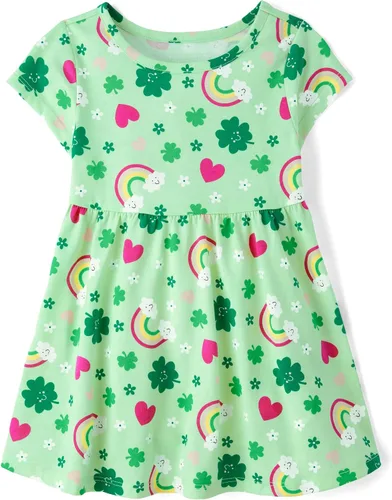 Vista 19 de The Children's Place, Vestido de moda de manga corta para niñas y niñas pequeñas