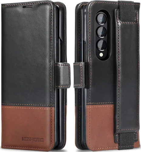 Vista 36 de KEZiHOME Funda tipo cartera de piel auténtica para Samsung Galaxy Z Fold 6 Negro