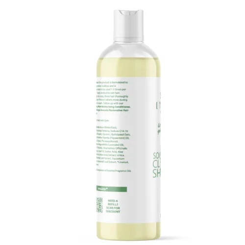 Vista 2 de INAHSI Champú aclarante calmante de menta Productos para el cabello naturalmente rizado, hombres, mujeres y niños Fabricado en los Estados