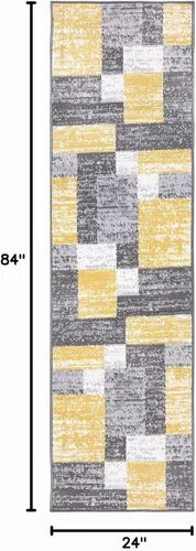 Vista 2 de Rugshop Oslo - Alfombra moderna geométrica resistente a la decoloración Amarillo