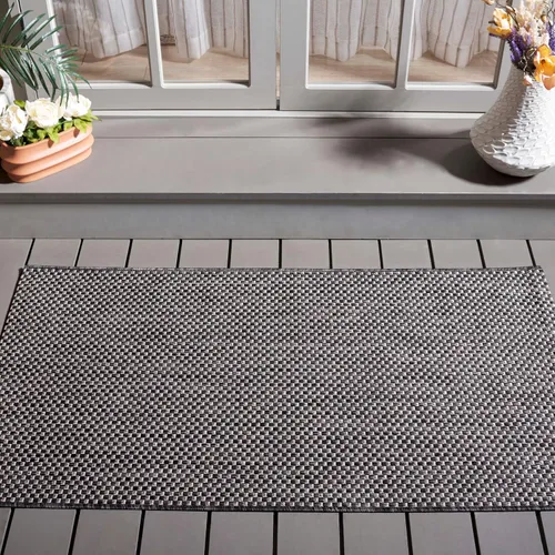 Vista 61 de SAFAVIEH Alfombra Lavable para Exteriores Colección Courtyard - 2'3" x 5', Azul Aqua y Gris, No Desprende Pelusa y Fácil Limpieza, Ideal para Patio