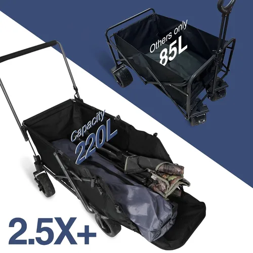 Vista 8 de REDCAMP Carro Plegable para Perros con Extremo Trasero Extensible de Servicio Pesado, 220L Carrito Utilitario Plegable Grande Cochecito para Perros