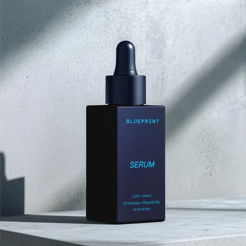 Vista 2 de Blueprint Bryan Johnson Suero facial con SFC y NMN – Suero antiedad para líneas finas, firmeza e hidratación – Cuidado de la piel inspirado