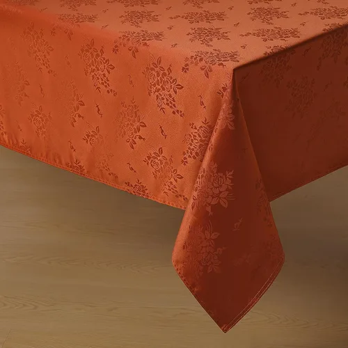 Vista 19 de Romanstile Mantel rectangular de jacquard, resistente al agua, elegante, con patrón floral de rosa damasco, mantel decorativo de poliéster lavable