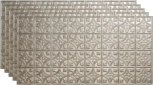 Vista 19 de FASÄDE Panel de techo decorativo de vinilo con pegamento de estilo tradicional y patrón 1 en bronce argente (muestra de 12 x 12 pulgadas)