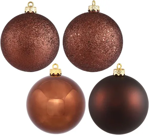 Vista 38 de Vickerman Adorno de bola de oro antiguo de 6 pulgadas con 4 acabados, 4 por caja