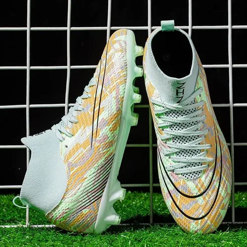 Vista 4 de MISNAD Tacos de fútbol unisex para adultos, zapatos de fútbol para entrenamiento en interiores y exteriores, tacos de fútbol atlético profesional