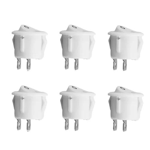 Vista 8 de 6 unids negro interruptor de encendido / apagado con pestillo redondo interruptor de palanca SPST 6A/250v 10A/125v para barco coche, etc
