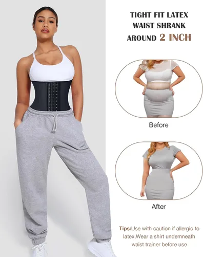 Vista 2 de Entrenador de cintura para mujer, corsé de látex para cintura