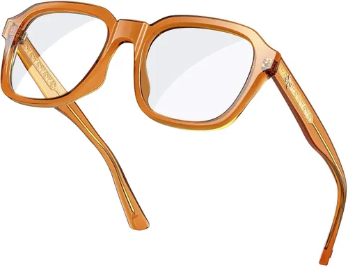 Vista 20 de VISOONE Oversized Cute Chunky Square Computer Glasses for Women Men BENNETT Blocking 99% Harmful Blue Light Anti Glare TR90 Lightweight Clear
