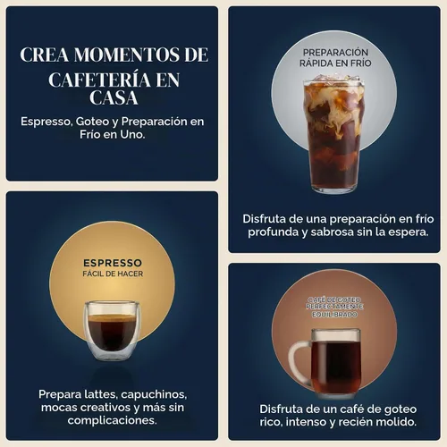 Vista 3 de Ninja Luxe Café Premier 3-in-1 Espresso Machine, Drip Coffee, & Cold Brew Molinillo incorporado, espumador de leche manos libres y manipulación
