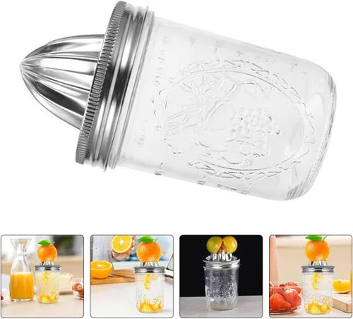 Vista 3 de DOITOOL Manual Stainless Steel Lemon Juicer and Orange Handheld Fruit Squeezer for Mason Jar 480Ml, Can Citrus Juicer for Kitchen Use