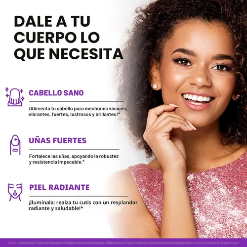 Vista 3 de Gomitas de biotina con colágeno - Soporte para el crecimiento del cabello, fortaleza de la piel y las uñas - para mujeres y hombres - Biotina 10 000