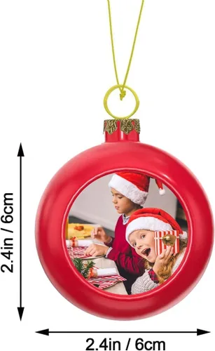 Vista 5 de Adornos de bolas de Navidad, bola de árbol de Navidad personalizada, adornos para colgar fotos, inastillables, colgantes personalizados, regalo