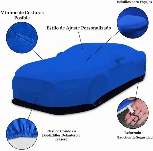 Vista 2 de WinPower Cubierta para Auto Deportivo de Interior 177-189 Pulgadas Elástica a Prueba de Polvo Protección Cubierta Completa para Auto para Garaje Azul