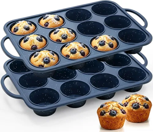 Vista 25 de Vinino Juego de moldes de silicona para muffins de 3 piezas con marco