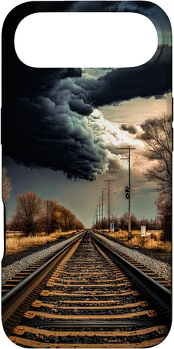 Vista 27 de Railroad Train Tracks Storm - Carcasa para iPhone 17