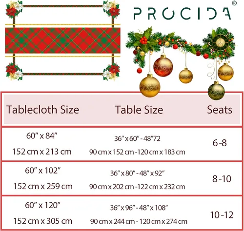 Vista 5 de PROCIDA Mantel rectangular de Navidad con diseño de flor de pascua roja, para invierno, Año Nuevo, impermeable, lavable, para fiestas, cocina