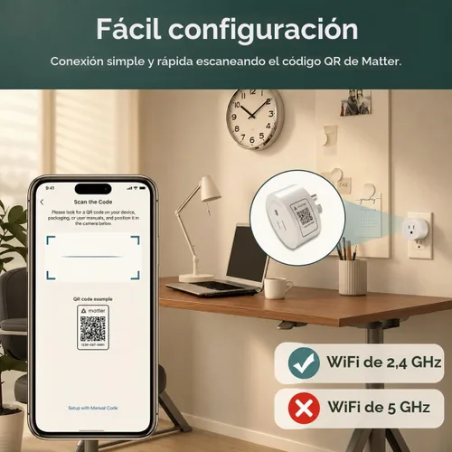 Vista 4 de Enchufe inteligente, compatible con materia, requiere Matter Hub, fácil configuración (FFS: configuración sin frustraciones), funciona con Alexa