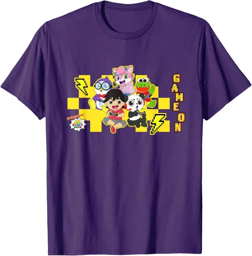 Vista 45 de Ryan's World Game On Characters Camiseta, Negro, S