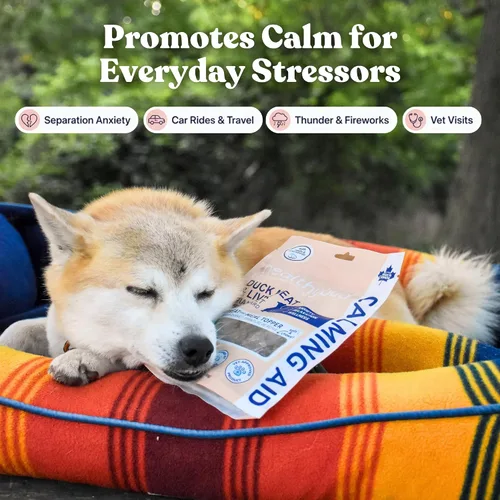 Vista 7 de healthybud Ayuda calmante, golosinas naturales para perros y adornos para aliviar el estrés, ansiedad por separación de perros, reducción