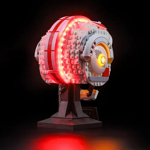 Vista 3 de BRIKSMAX Kit de iluminación LED para casco de Star Wars Luke Skywalker (Red Five), compatible con el modelo de bloques de construcción Lego 75327