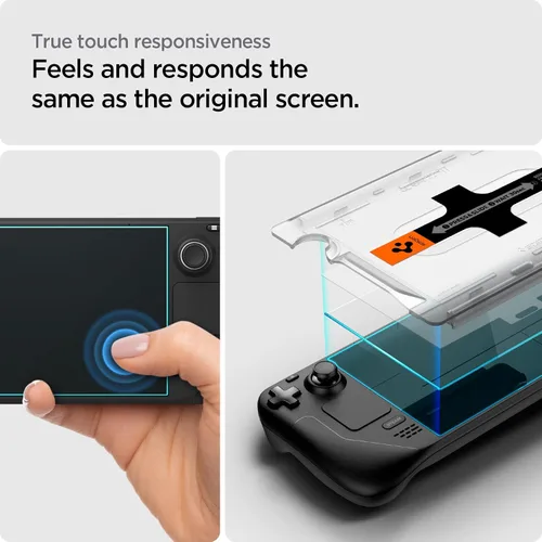 Vista 4 de Spigen Protector de pantalla de vidrio templado GlasTR EZ Fit diseñado para cubierta de vapor dureza 9H
