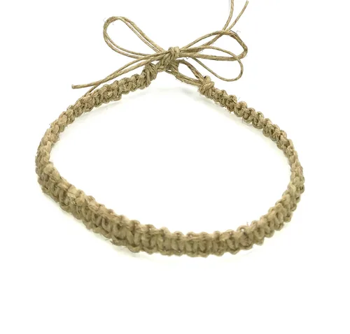 Vista 28 de Hemp Anklet Adjustable Tie On (Black)