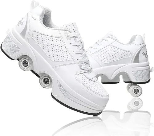 Vista 13 de Zapatos de patinaje de deformación para hombre y mujer, patines cuádruples, zapatos retráctiles para adultos/niños, zapatos de polea invisible