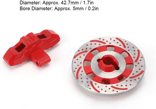 Vista 7 de Disco de freno RC, rotor de disco de freno de rueda, cubo de unidad de disco anti freno apto para Unlimited Desert Racer UDR 1/7 RC Car (rojo) Udr