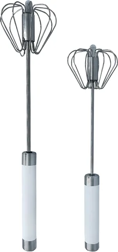 Vista 5 de Batidor de acero inoxidable, batidor manual fácil de usar y batidor de émbolo, para hacer espuma, espuma y crema batida, batidor de huevos