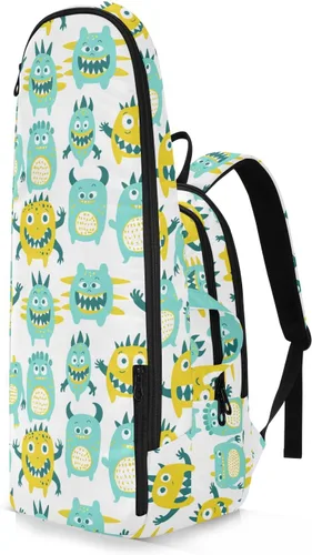 Vista 2 de Women Men Tennis Bag Cute Sturdy Cute Little Monsters Green Yellow Sport Pickleball Badminton Bag for Men Women Tennis Sport bolso para raquetas