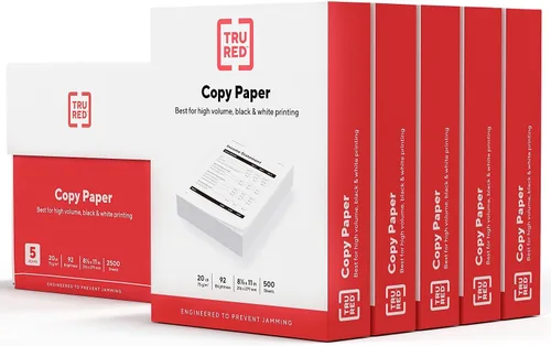 Vista 9 de Staples TRU RED - Papel para impresora de 8.5 x 11 pulgadas, diseñado para impresoras de alta velocidad, brillo 92, color blanco (500 hojas/resma)
