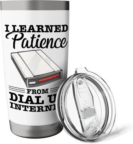 Vista 5 de 90s Nostalgia Retro 90s Dial Up Internet Vintage Stainless Steel Insulated Tumbler